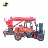 T35 Rough Terrain Forklift Tail Crane