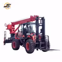 T50 Rough Terrain Forklift Tail Crane