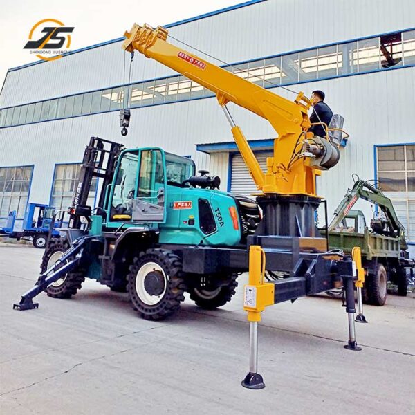 T50 Rough Terrain Forklift Tail Crane